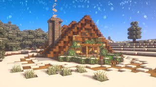 Minecraft | How To Build A Winter Cabin | Tutorial