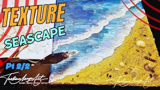 DIY SEA Acrylic Texture Painting ♥️ Texture Recipe for Canvas Art 🌊 Beach Texture Art for Beginners!