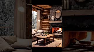 Winter atmosphere by the fireplace with piano music #winterambience #fireplace #pianomusic  #shorts