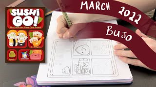 March 2022 Bullet Journal | Sushi Go Plan With Me