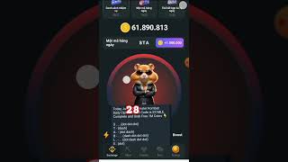 #shorts Today June 28 Hamster Kombat Daily  Free 1M Coins #hamsterkompat