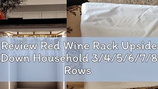 Review Red Wine Rack Upside Down Household 3/4/5/6/7/8 Rows Hanging Wine Glass Holder Inverted Meta