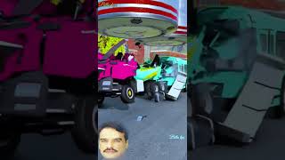 Green bus ussa Vs cement truck driver bollard crashes