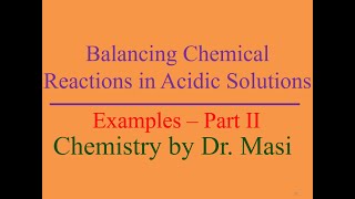 How to Balance Chemical Equations in Acid Solutions