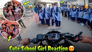 Cute School Girl Reaction On Kawasaki Z900😍 | Public Reaction on SuperBike❤️