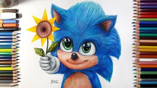 Speed Drawing Sonic The Hedgehog: Baby Sonic | Fame Art