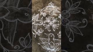 14 -2 dots bird rangoli