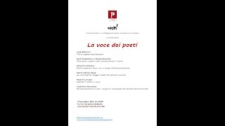 L'oralità in poesia. La voce dei poeti. Primo seminario. 19 novembre 2021