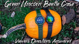 Samsung Galaxy Watch Active 2 | Green Unicorn Beetle Case Protector | Viewers Question Answered!