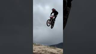 Sketch jump on wet plywood ramp // #motocross #freeride #sendit #dirtbike #jump