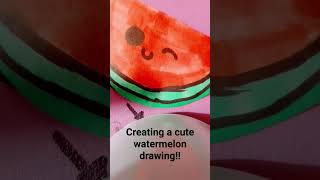 Lets draw... A cute watemelon!!