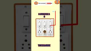 3 switch 2 socket 1 holder extension board wiring connection diagram #shorts #wiring #electricalvide