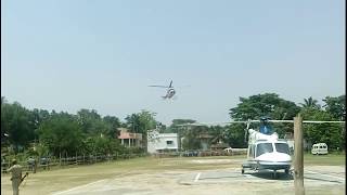 Helicopter landed at Bangabasi Club Ground, Kushpata, Ghatal, WB