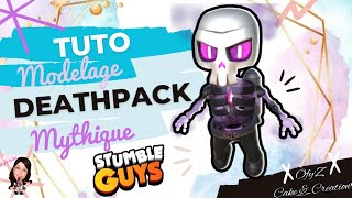 Modelage du personnage/skin Deathpack de la collection Mythique du jeu Stumble Guys.