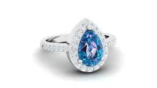 The Kate - Sapphire Pear Halo Ring