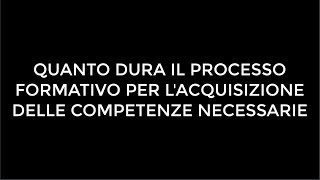 12 QUANTO DURA IL PROCESSO FORMATIVO PER IMPARARE A FARE BENE LE COSE GIUSTE