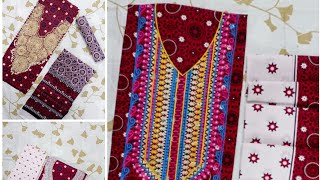 Ajrak embroidery dress