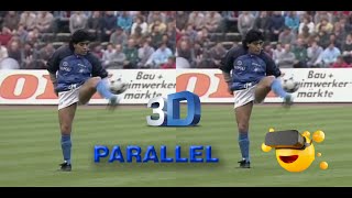 Amazing! Unique, Diego Maradona in 3D, warming up in Napoli, Italy.1989 - SBS, Parallel, VR Box