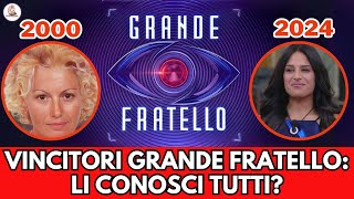 TUTTI i VINCITORI del GRANDE FRATELLO dal 2000 al 2024: Sicuro di conoscerli tutti?