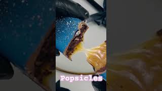 Delicious popsicles with chocolate cake with creamy salted caramel. #shortsvideo #shortsvideo #short