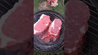 BIG JUICY STEAKS COOKED ON MINI WEBBER #shorts #youtube #viral #trending #tiktok #cooking