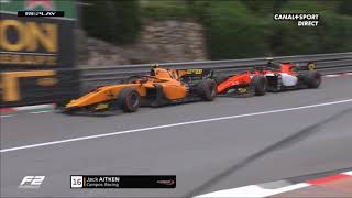 FIA Formula 2 Monaco 2019 Race1 Aitken Correa Crashes