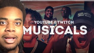 YOUTUBE & TWITCH MUSICALS Pt. 1 (Ft. YourRAGE, ImDontai, Coryxkenshin, Chunkz AND MORE) Reaction