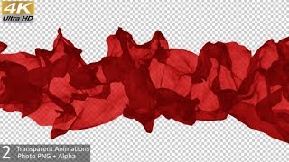 Cloth Waving 4K Red Fabric Flowing Transparent Overlays Background Animation