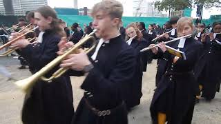 Lord Mayor of London Show 2024, Victoria Embankment , Christs Hospital school band 9/11/24