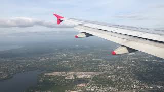 Decent & Landing in Orlando (MCO) Avianca AV976 reg N684TA Airbus A320