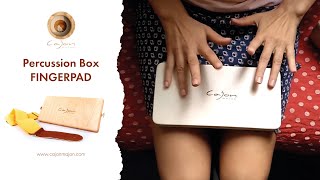 Percussion box "FINGERPAD" by Cajon Majon. Portable drum box. Travel mini cajon tab.