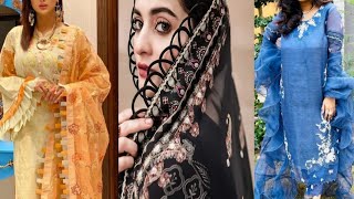 New dupatta designs for winter 2023/Beautiful Multicolor Organza Dupatta Design