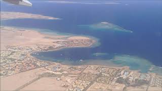 Hurghada - landing, langer Anflug in Echtzeit, März 2017