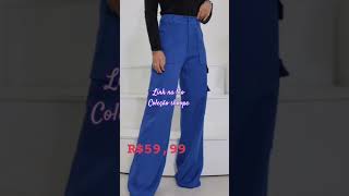 Descubra a elegância e economize: Calça Pantalona Cargo em oferta!