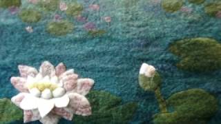 How to make an Artfelt Water Lily Felt Picture inspired by Monet Part 2