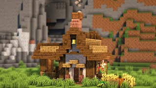 Minecraft: How to Build a Simple Starter House with Stable | Easy Tutorial