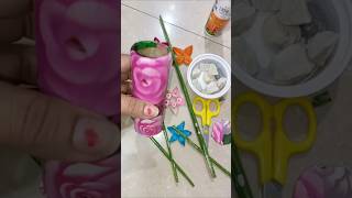 #diy #bestoutofwaste #craft #flowers #vase #shortvideo