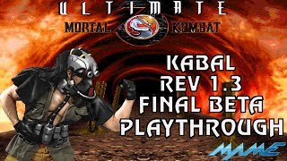 Ultimate Mortal Kombat 3: Kabal Rev 1.3 Final Beta Playthrough (MAME) (1080p 60fps)