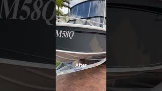 Before and after! Full detailing video goes live in 24 hours! #boat #detailing #fishing #satisfying