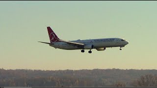 Turkish Airlines Boeing 737-900 landing at Krakow Airport (IST-KRK)