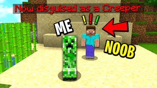 Trolling a minecraft noob with a disguise plugin...