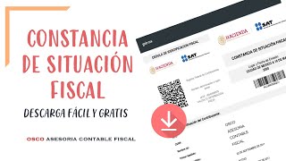 Como descargar mi Constancia de Situación Fiscal | OSCO