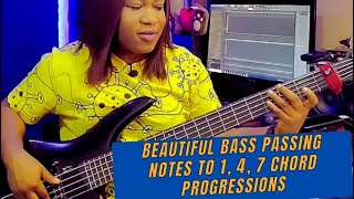 Beautiful bass passing notes to 1, 4, 7 chord progressions