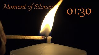 90 Seconds Timer | ⏰ Bell Alert | No Music  | Study Aid Focus Relaxation, Candle Moment of Silence