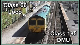 Class 66 Loco + 185 Class Trains - Bamford Station, Derbyshire