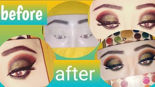 Green glittery eyes makeup || beautiful eye makeup || #viralmakeup #viralvideos