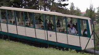 Cable Tram in Prague. Up to the Petrin tower