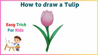 How to Draw a Beautiful Tulip | Easy Step-by-Step Drawing Tutorial for Kids