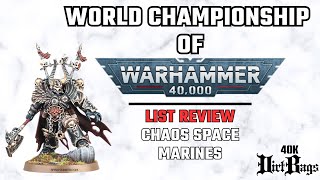 Chaos Space Marines Lists Review for World's 40k | Pariah Nexus Competitive | Warhammer 40k Battle