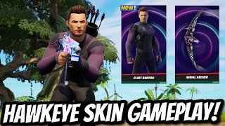 *NEW* HAWKEYE SKIN + AERIAL ARCHER GLIDER GAMEPLAY! - Fortnite Battle Royale